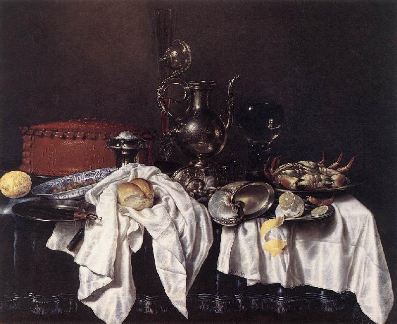 HEDA, Willem Claesz. Still-Life with Pie, Silver Ewer and Crab sg oil painting picture